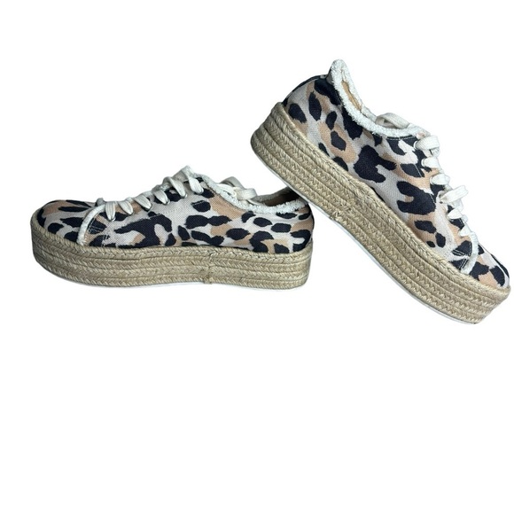 SCHUTZ LUANA CHEETAH ESPADRILLE PLATFORM SNEAKERS Size 8 - Picture 9 of 9